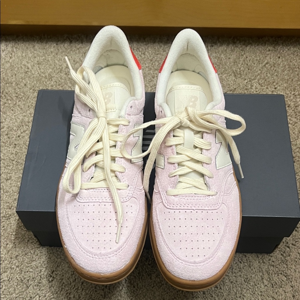 New Balance T500 Court Light Pink and White Sneakers - Picture 8 of 8